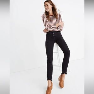 Madewell 10" High-Rise Skinny Jeans in Berkeley Black: Button-Through Edition 27